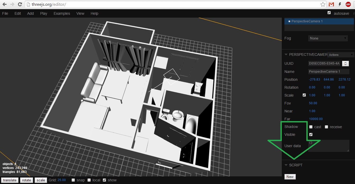 Threejs editor